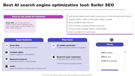 Best AI Search Engine Optimization Tool Surfer SEO AI Marketing Strategies AI SS V