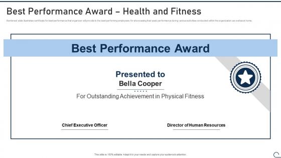 Best Performance Award Fitness Playbook To Ensure Employee Wellbeing