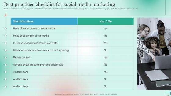 Best Practices Checklist For Social Media Marketing Market Segmentation Strategy For B2B And B2C
