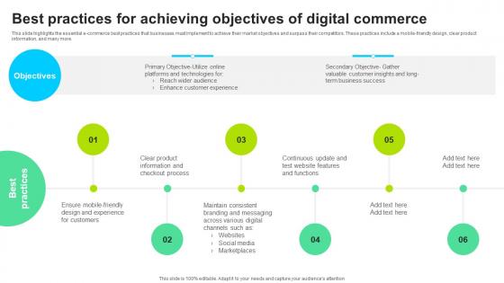 Best Practices For Achieving Objectives Of Digital Commerce