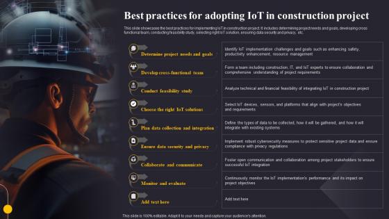 Best Practices For Adopting IoT In Construction Revolutionizing The Construction Industry IoT SS