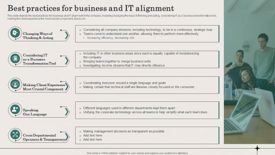 Best Practices For Business And IT Alignment Ppt Powerpoint Presentation Diagram Lists