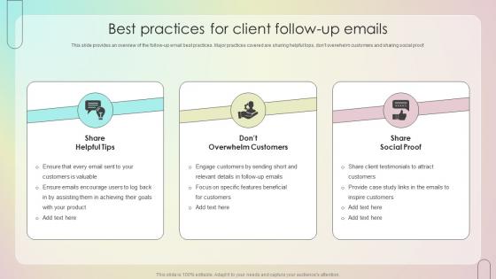 Best Practices For Client Follow Up Emails Customer Onboarding Journey Process