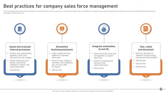 Best Practices For Company Sales Force Management