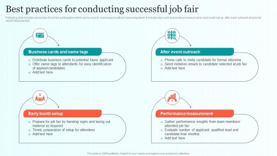 Best Practices For Conducting Successful Job Fair Comprehensive Guide For Talent Sourcing