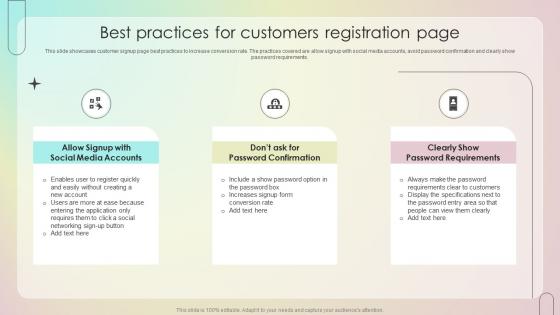 Best Practices For Customers Registration Page Customer Onboarding Journey Process