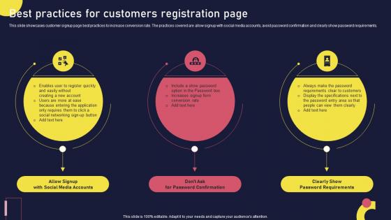 Best Practices For Customers Registration Page Onboarding Journey For Strategic
