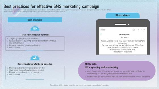 Best Practices For Effective SMS Marketing Campaign Text Message Marketing Techniques To Enhance MKT SS