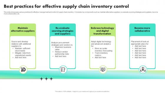 Best Practices For Effective Supply Chain Inventory Control