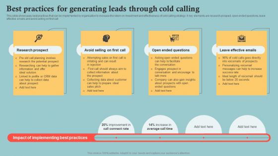 Best Practices For Generating Leads Through Cold Outbound Marketing Plan To Increase Company MKT SS V