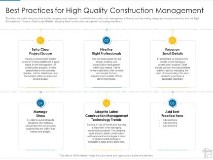 Best practices for high quality construction management project management tools