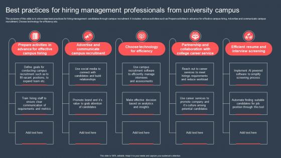 Best Practices For Hiring Management Professionals From University Campus