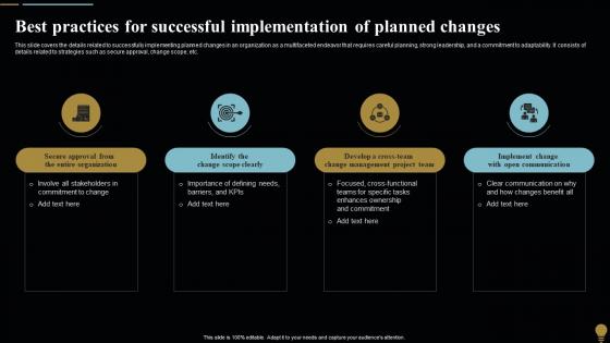 Best Practices For Implementation Change Management Plan For Organizational Transitions CM SS