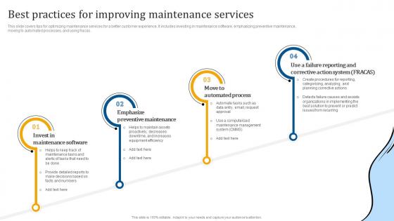 Best Practices For Improving Maintenance Services Enhancing Customer Support
