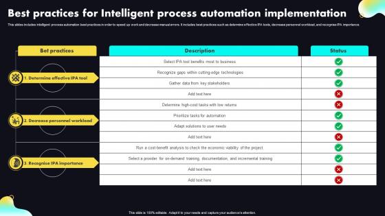 Best Practices For Intelligent Process Automation Implementation
