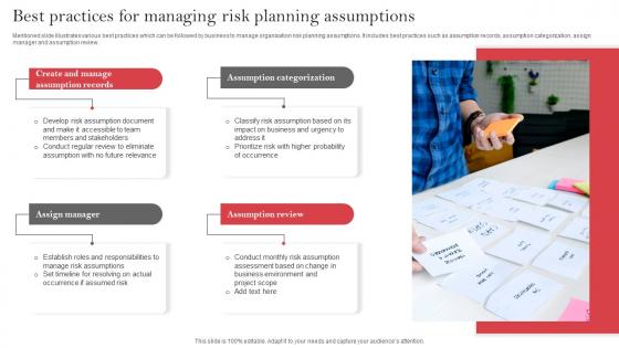 Best Practices For Managing Risk Planning Assumptions