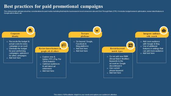 Best Practices For Paid Promotional Paid Media Advertising Guide For Small MKT SS V