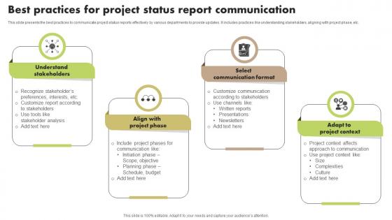 Best Practices For Project Status Report Communication