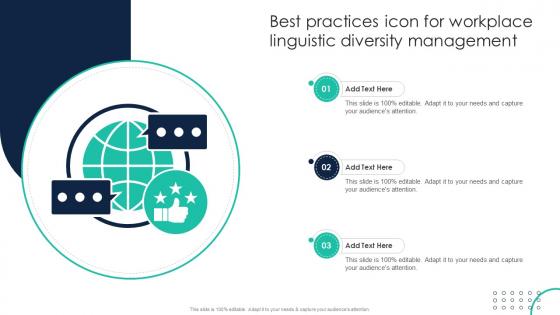 Best Practices Icon For Workplace Linguistic Diversity Management