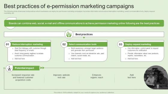 Best Practices Of E Permission Marketing Generating Customer Information Through MKT SS V