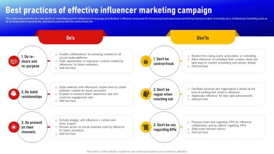 Best Practices Of Effective Influencer Marketing Campaign Social Media Influencer Strategy SS V