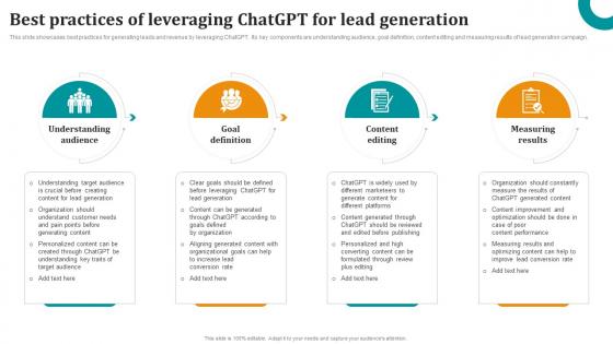 Best Practices Of Leveraging ChatGPT For Lead Generation OpenAI ChatGPT To Transform Business ChatGPT SS