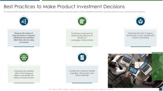 Best practices to make product investment decisions ppt slides deck