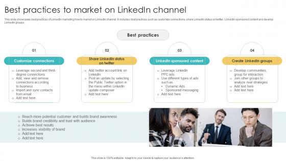 Best Practices To Market On Linkedin Channel Using Various Marketing Methods Strategy SS V