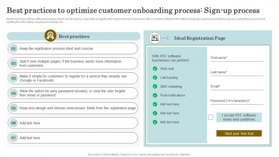 Best Practices To Optimize Customer Onboarding Process Sign Up Process Reducing Client Attrition Rate