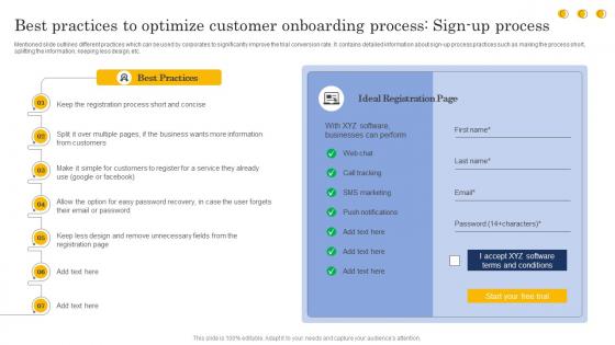 Best Practices To Optimize Customer Onboarding Process Signup Customer Churn Analysis