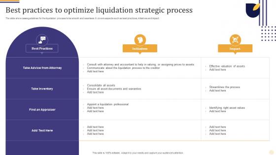 Best Practices To Optimize Liquidation Strategic Process