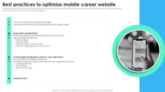 Best Practices To Optimize Mobile Career Website Recruitment Technology