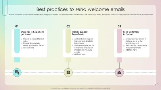Best Practices To Send Welcome Emails Customer Onboarding Journey Process