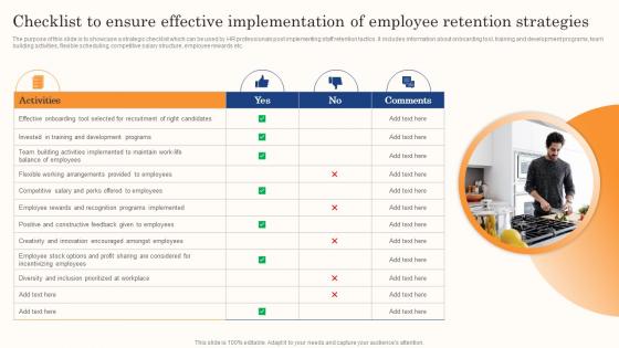 Best Staff Retention Strategies Checklist To Ensure Effective Implementation Of Employee