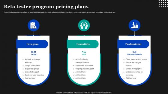 Beta Tester Program Pricing Plans