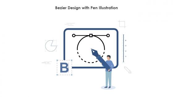 Bezier Design With Pen Illustration