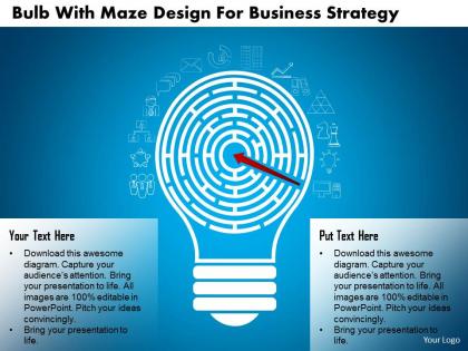 Bf bulb with maze design for business strategy powerpoint template