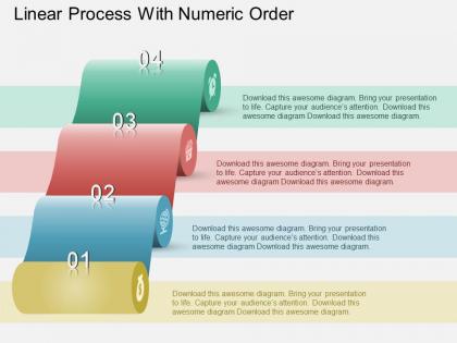 Bf linear process with numeric order powerpoint template