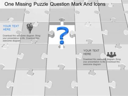 Bh one missing puzzle question mark and icons powerpoint template