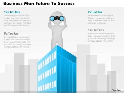 Bi business man with future vision and success powerpoint template