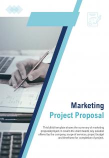 Bi fold marketing project proposal document report pdf ppt template one pager