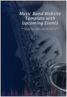 Bi fold music band website with upcoming events document report pdf ppt template