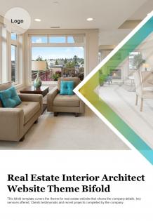 Bi fold real estate interior architect website theme document report pdf ppt template one pager