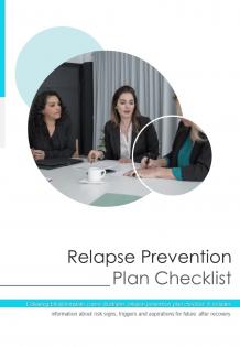 Bi fold relapse prevention plan checklist document report pdf ppt template one pager