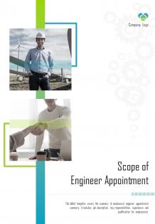 Bi fold scope of engineer appointment document report pdf ppt template