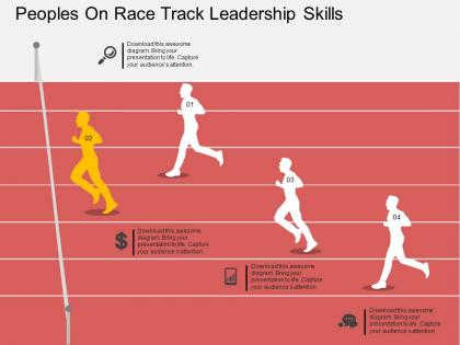 Bi peoples on race track leadership skills flat powerpoint design