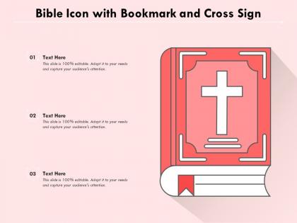 Bible icon with bookmark and cross sign