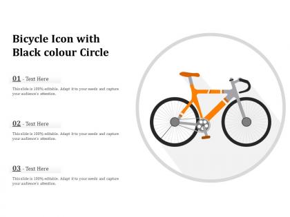 Bicycle icon with black colour circle