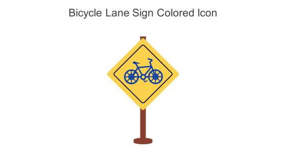 Bicycle Lane Sign Colored Icon In Powerpoint Pptx Png And Editable Eps Format