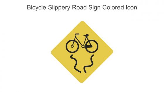 Bicycle Slippery Road Sign Colored Icon In Powerpoint Pptx Png And Editable Eps Format